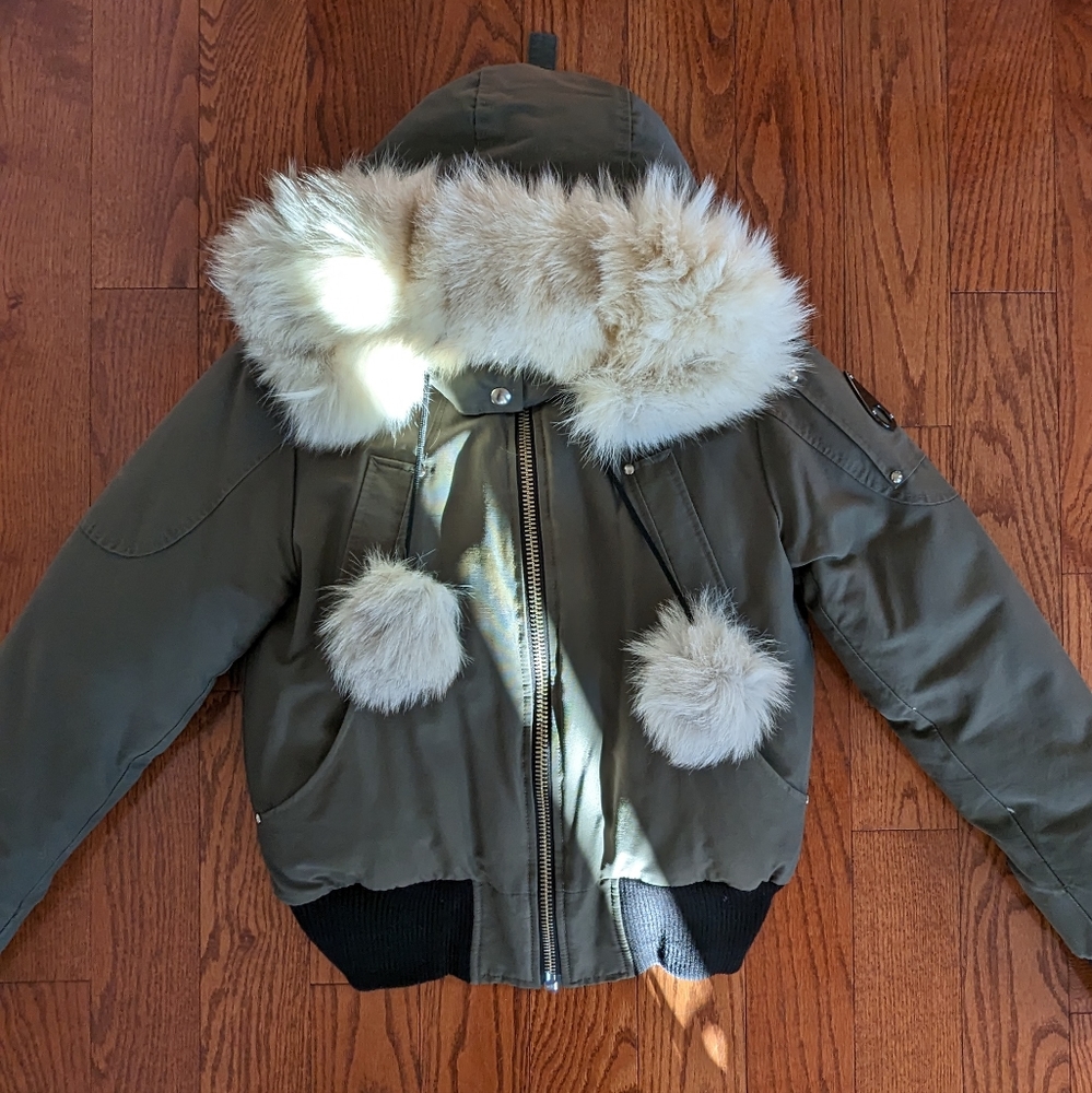 Moose Knuckles Debbie Bomber Jacket Small Olive